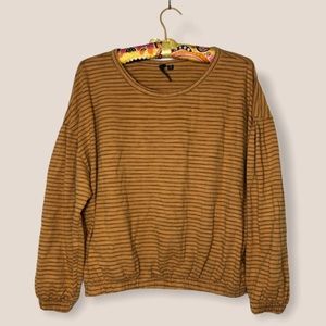 knot sisters mustard striped top